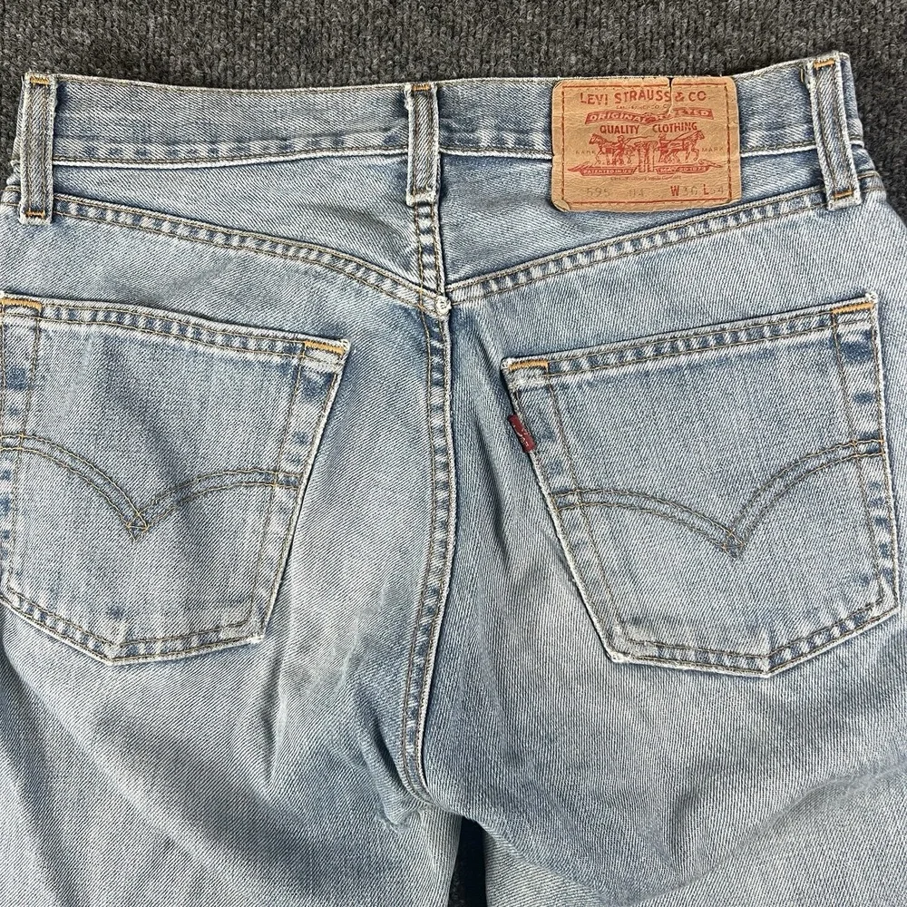 Levi's 595 Men's Loose Straight Jeans 30x33 Light Wash 59504 Distressed Y2K READ